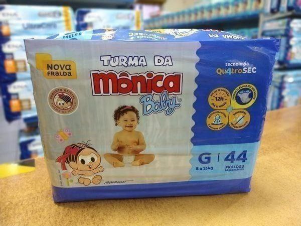 Turma da Mônica Baby - Fralda, Tamanho G (7 a 11 kg), 44 Unidades