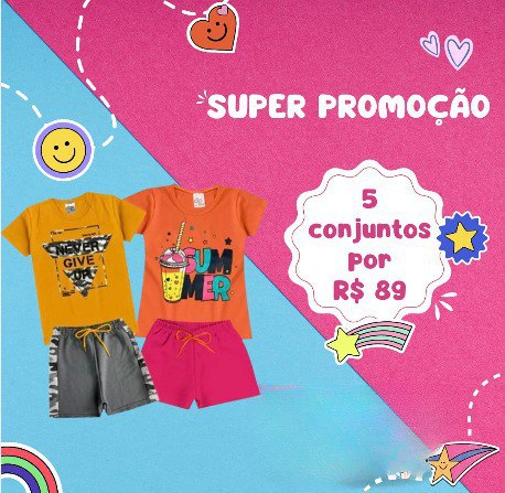 5 CONJUNTOS DE VERÃO POR R$89,00