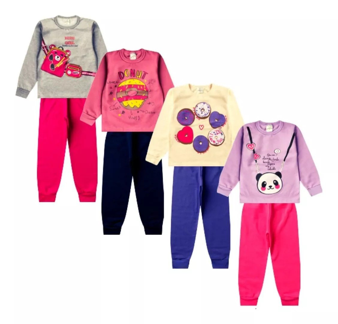 ❄️ 8 peças (4 blusas + 4 calças)