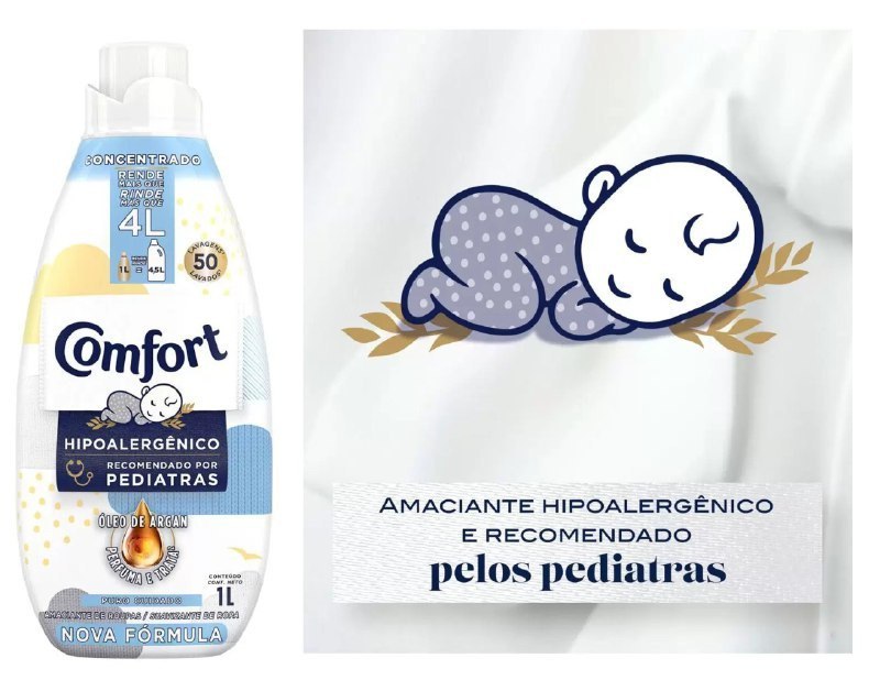Amaciante Concentrado Comfort Puro Cuidado 1L