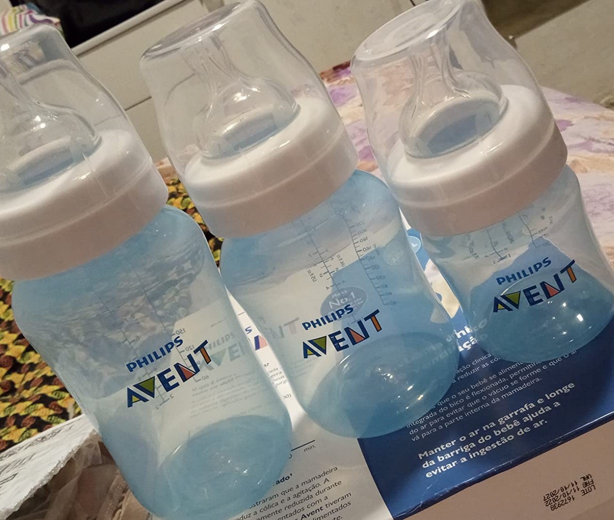 AVENT Kit Avent Classic+ 3 Mamadeiras Azul 125, 260, 330ml Philips Avent