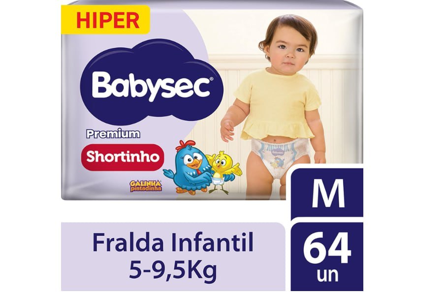 Babysec Fralda Galinha Pintadinha Pants Hiper M 64 Unids
