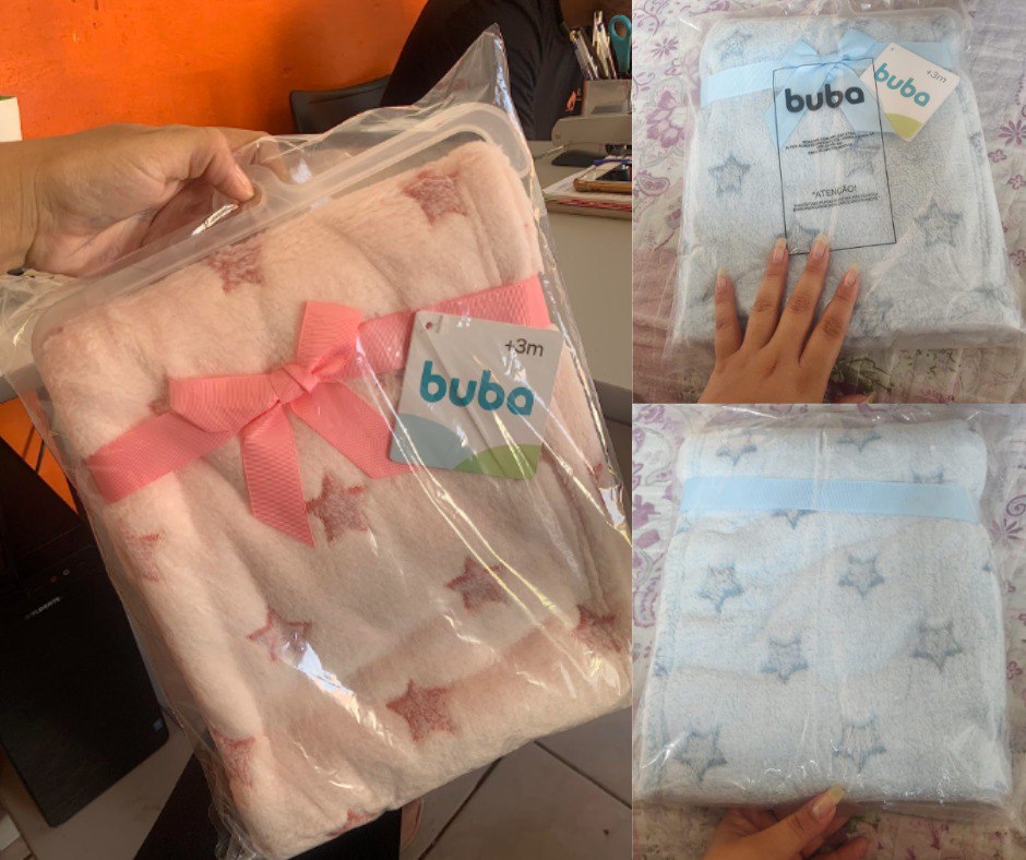 BUBA Mantinha Estrelinhas Rosa ou Azul