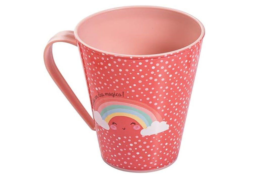 Caneca 360 Ml Baby Arco Íris Plasútil Rosa