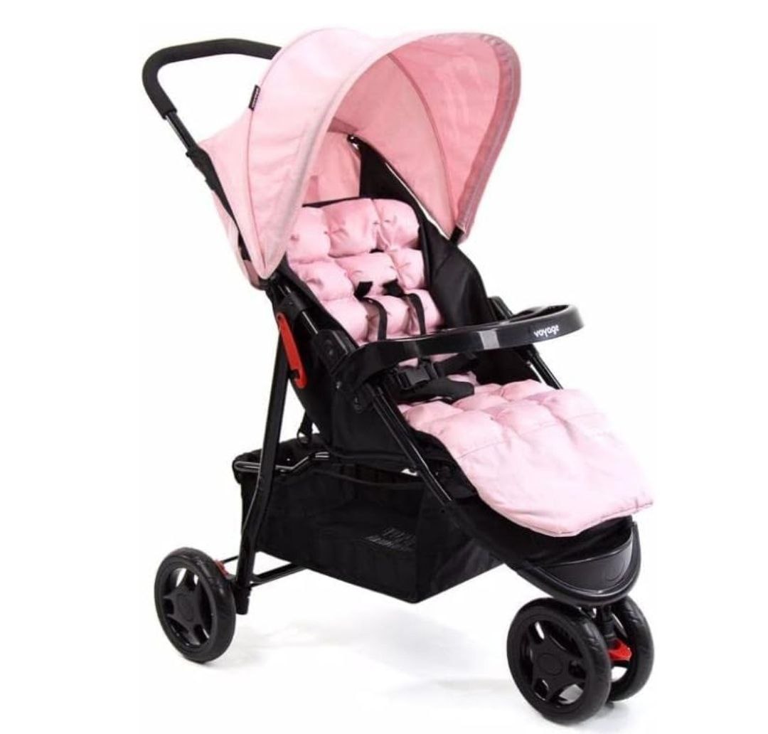 Carrinho De Passeio Para Bebê Delta Até 15kgs Rosa Voyage