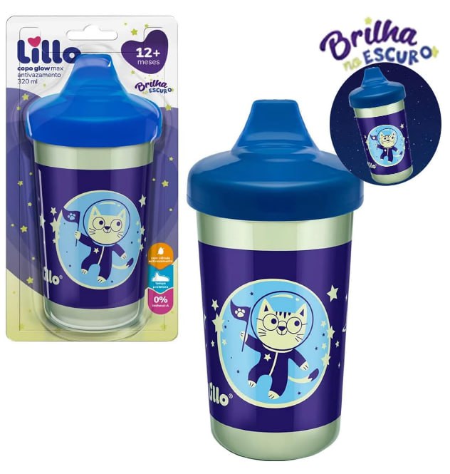 Copo Antivazamento Max Brilha no Escuro 320ml - Lillo