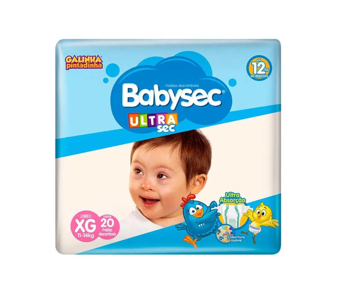 Fralda Babysec Galinha Pintadinha Ultrasec XG 20 Unidades