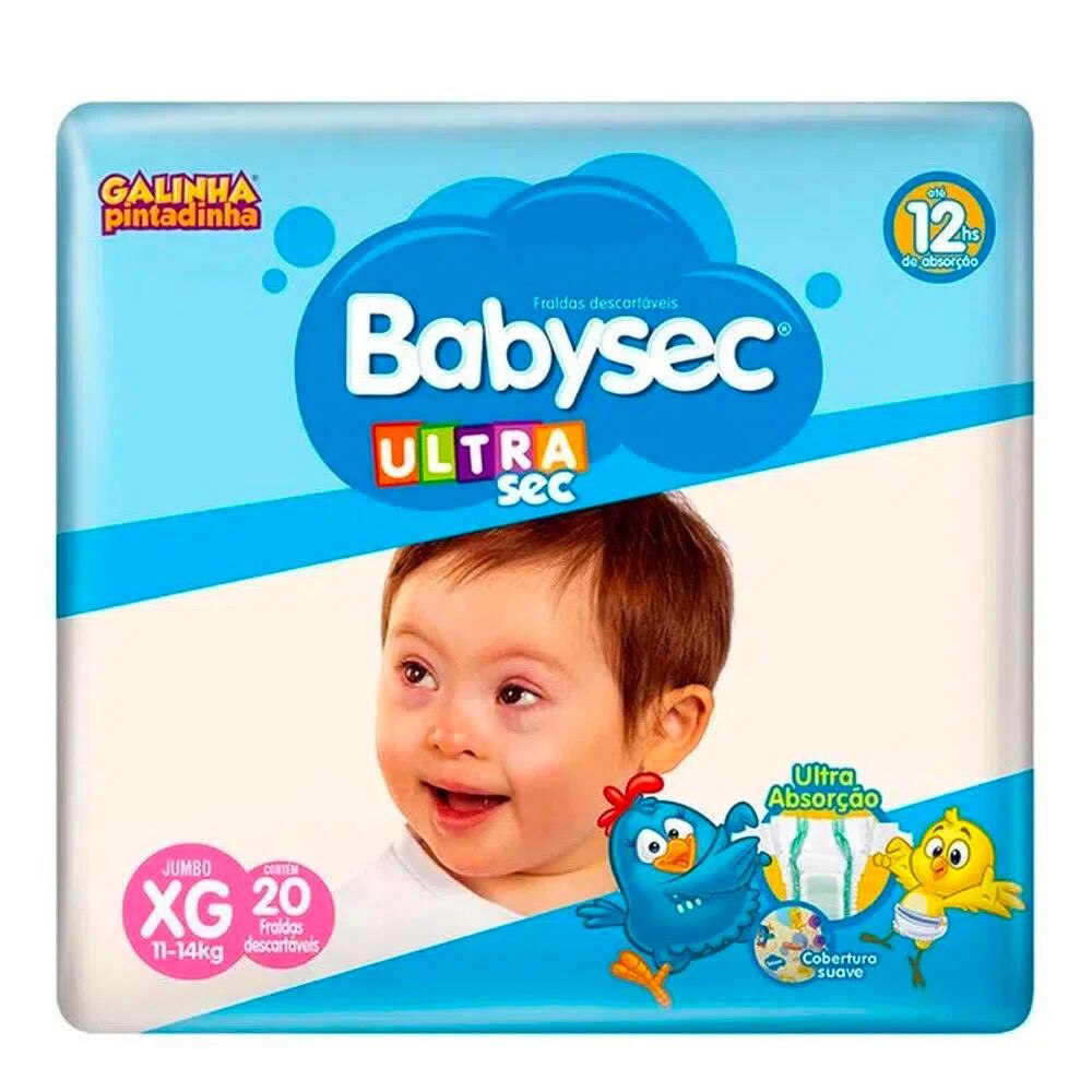 Fralda Babysec Galinha Pintadinha Ultrasec XG 20 Unidades