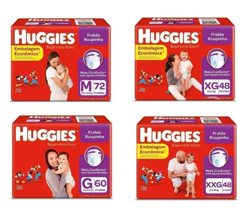 Fralda Huggies Supreme Care Hiper Roupinha