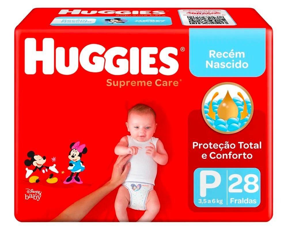 Fralda Huggies Supreme Care P com 28 Unidades