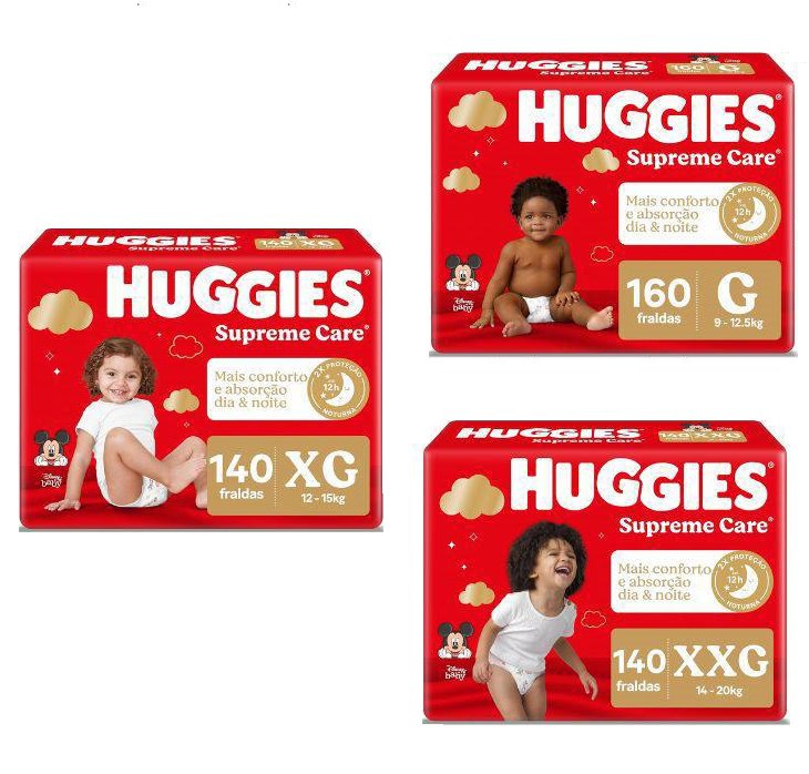 Fralda Huggies Supreme Care PACOTÃO