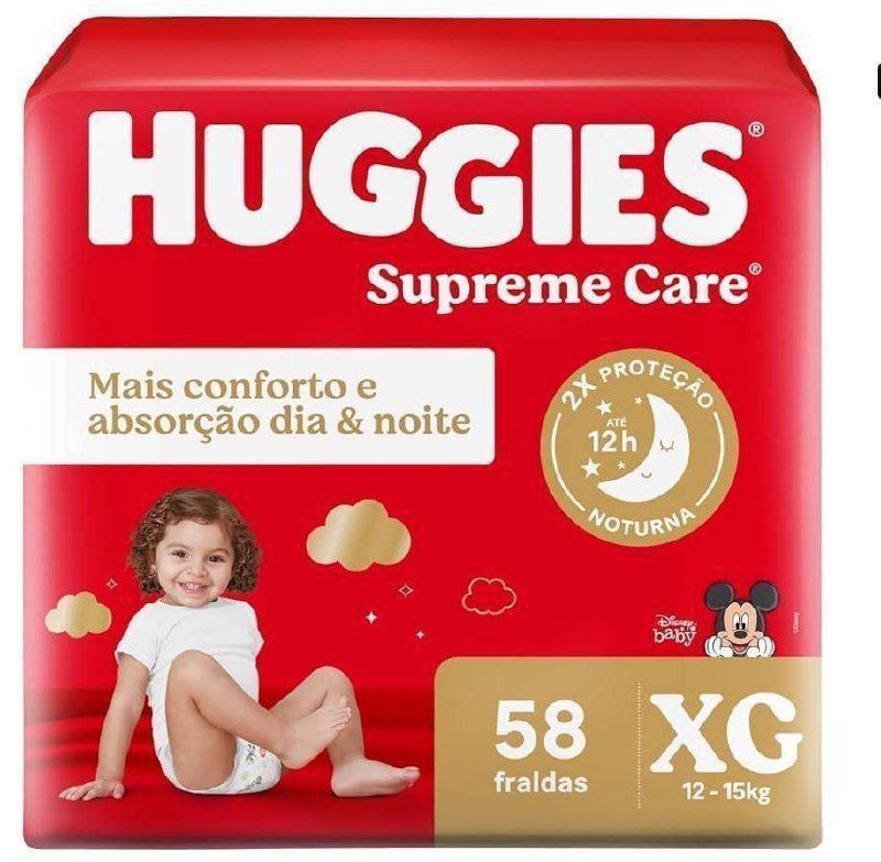Fralda Huggies Supreme Care XG 58 unidades