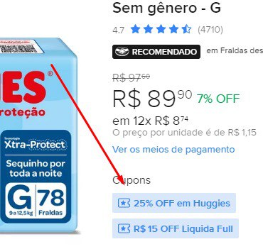 Fralda Huggies Tripla Proteção G com 78 unidades