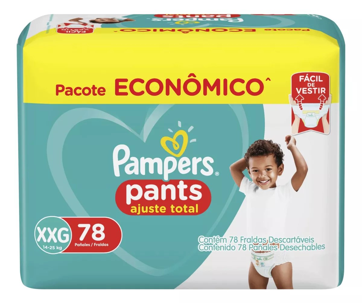 Fralda Pampers Ajuste Total Pants XXG 78 unidades