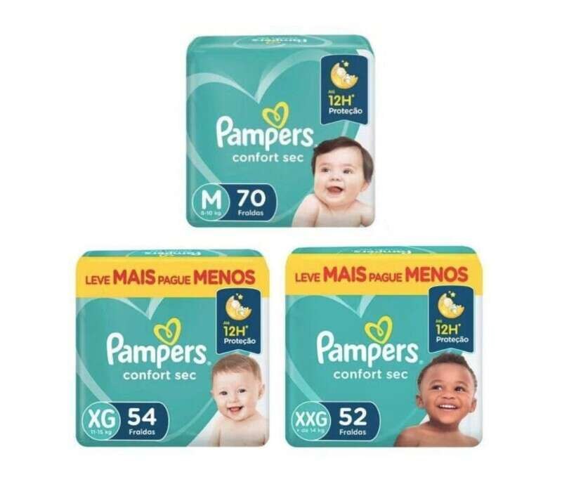 Fralda Pampers Confort Sec  M XG e XXG