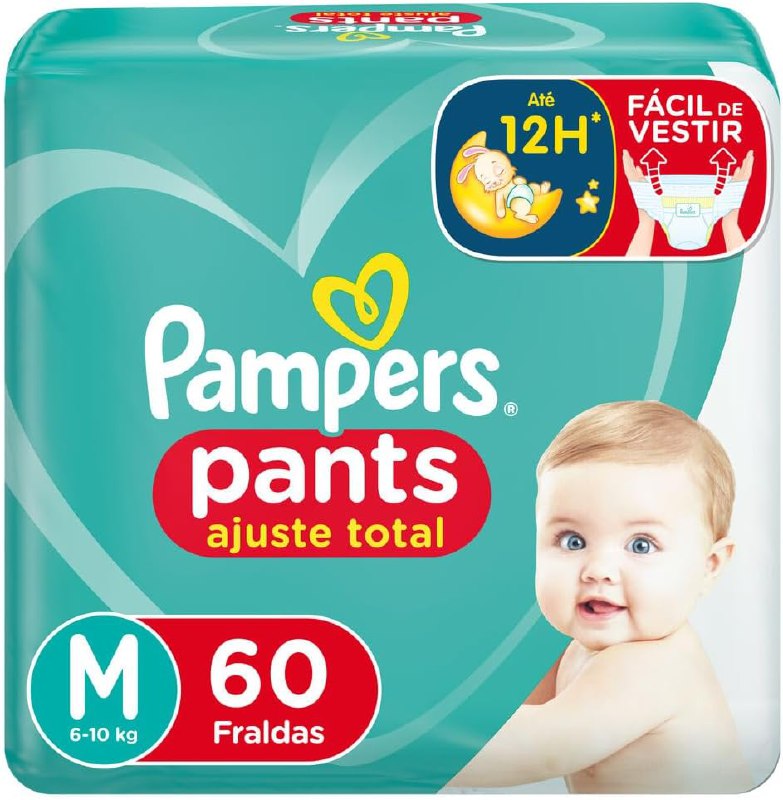 Fralda Pampers Pants Ajuste Total M 60 Unidades