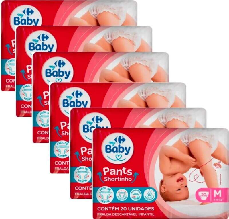 Fralda Pants Carrefour My Baby M com 120 Unidades