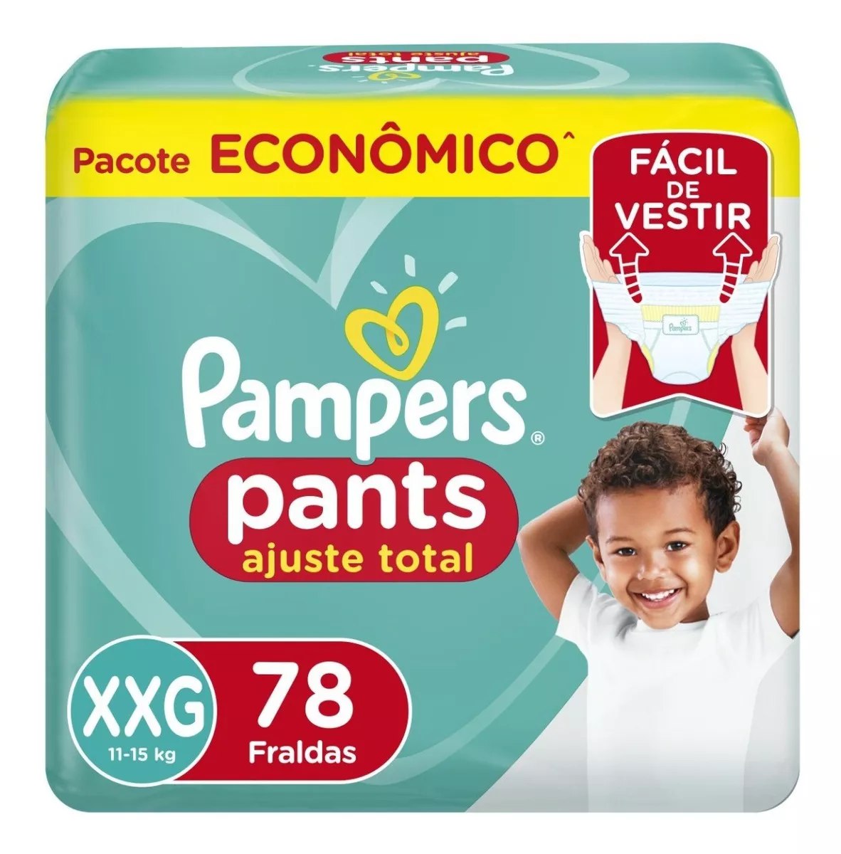 Fraldas Pampers Ajuste Total Pants XXG com 78 unidades