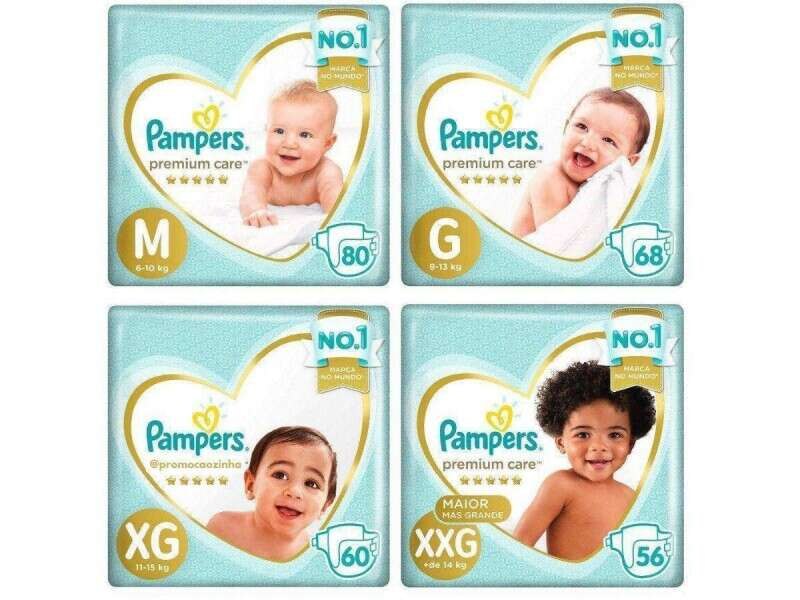 Fraldas Pampers Premium Care