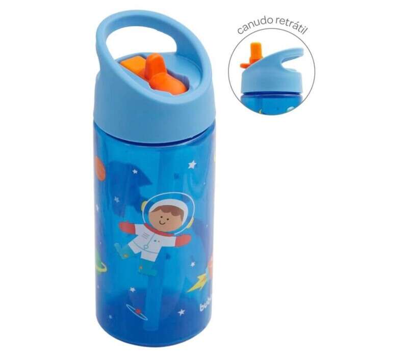 Garrafinha Aventuras Astronauta, Buba, 400ml, Azul