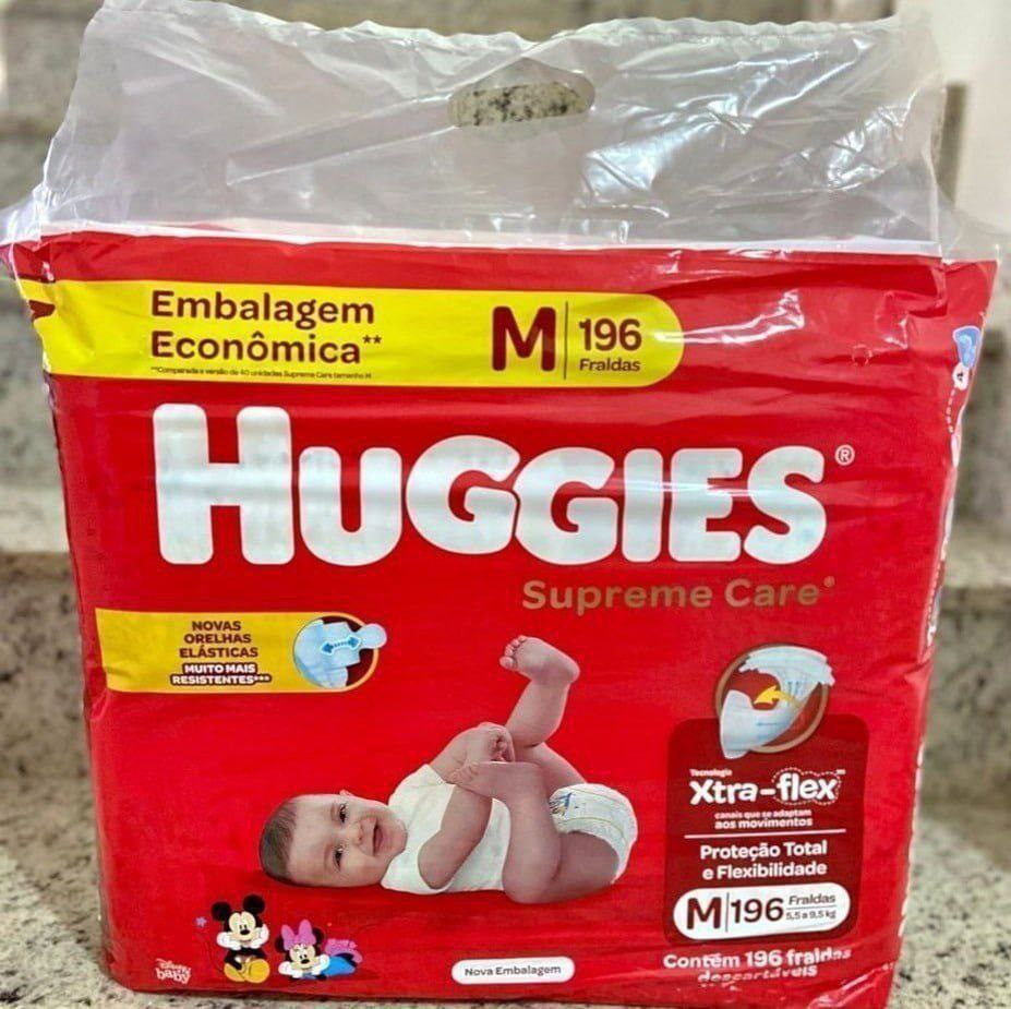 HUGGIES Fralda Supreme Care M 196 un - FRETE GRÁTIS TODO O BRASIL