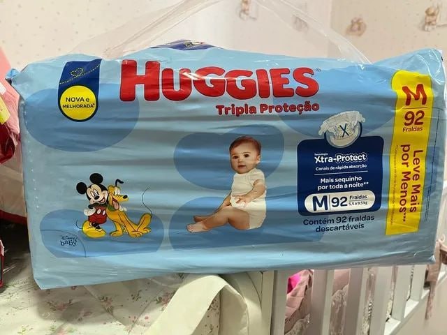 Huggies Tripla Proteção -Fralda, Tamanho M, 92 Fraldas