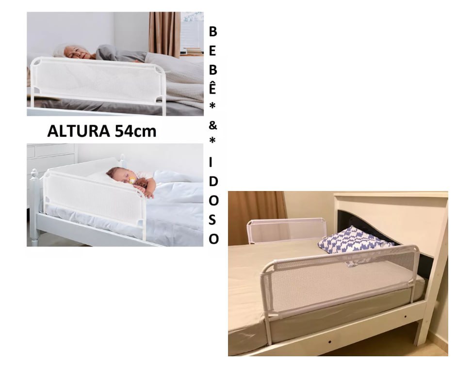 Kit 02 Grade De Cama Normal E Box Bebê E Idoso Altura 54cm