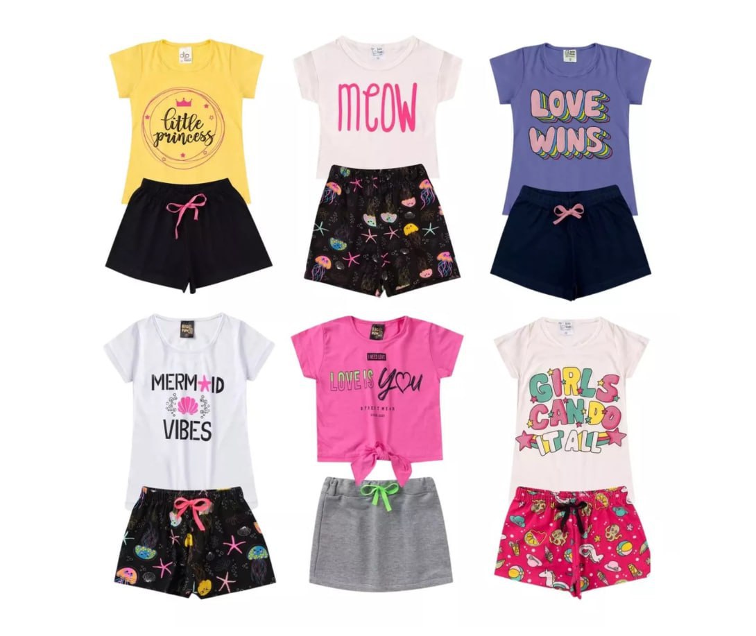 Kit 5 Conjuntos Roupa Infantil Verão (01 ao 04)