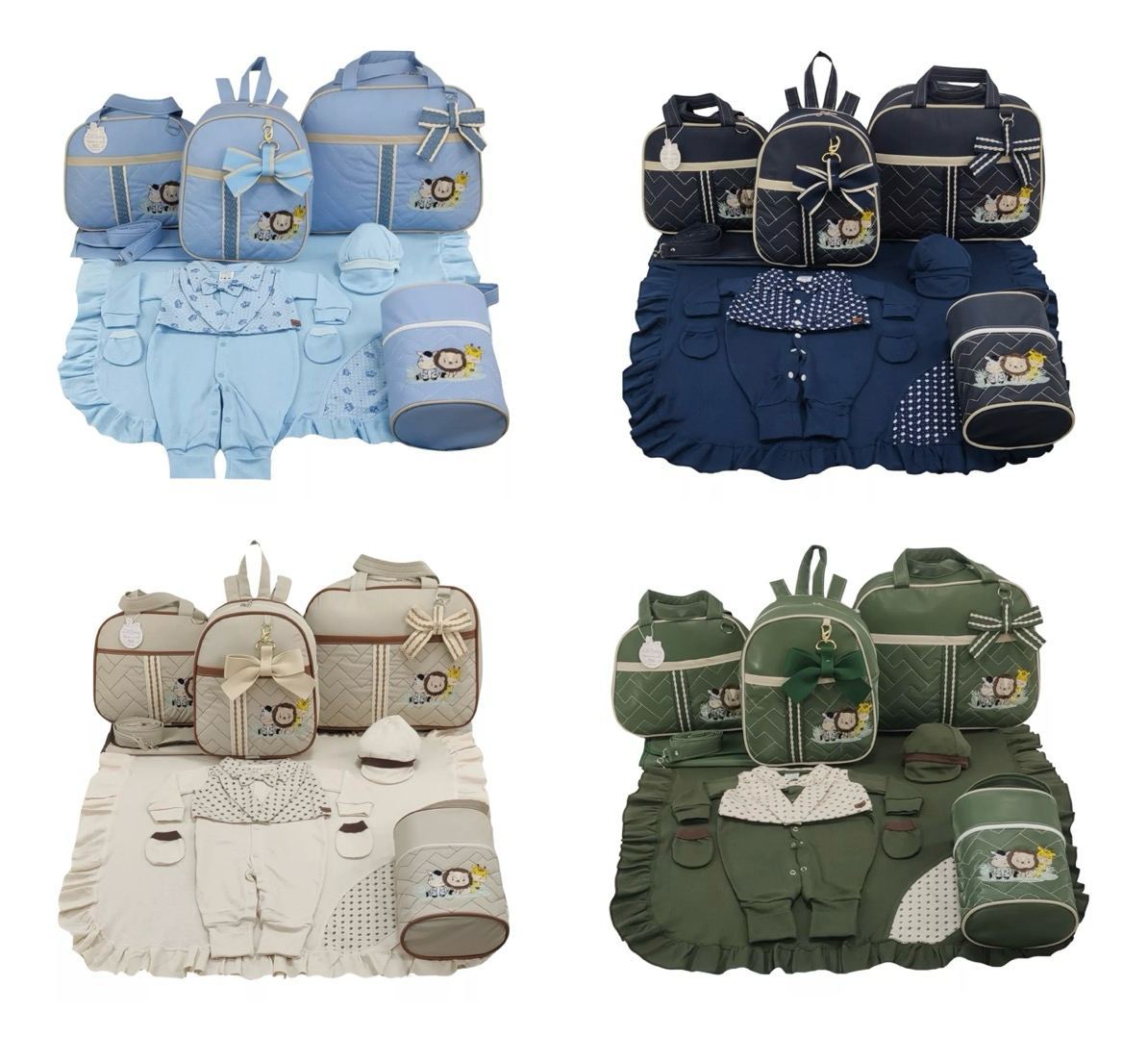 Kit Saída + Bolsa Maternidade 5 Peças Safari Baby