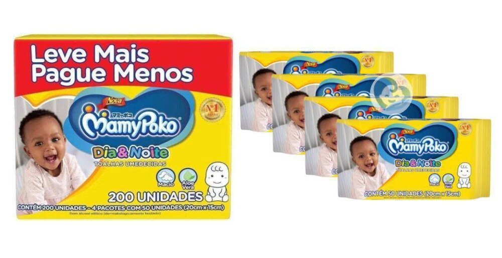 Lenço Umedecido Mamypoko Dia&Noite 200 unidades