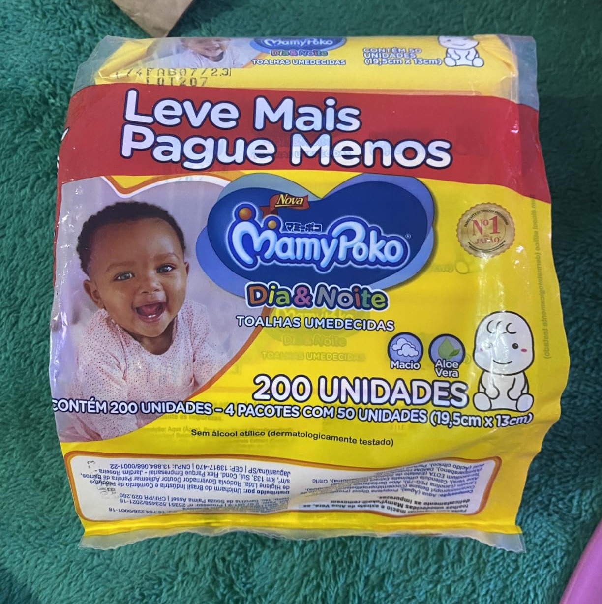 MamyPoko Lenços Umedecidos Dia&Noite 200 Unidades