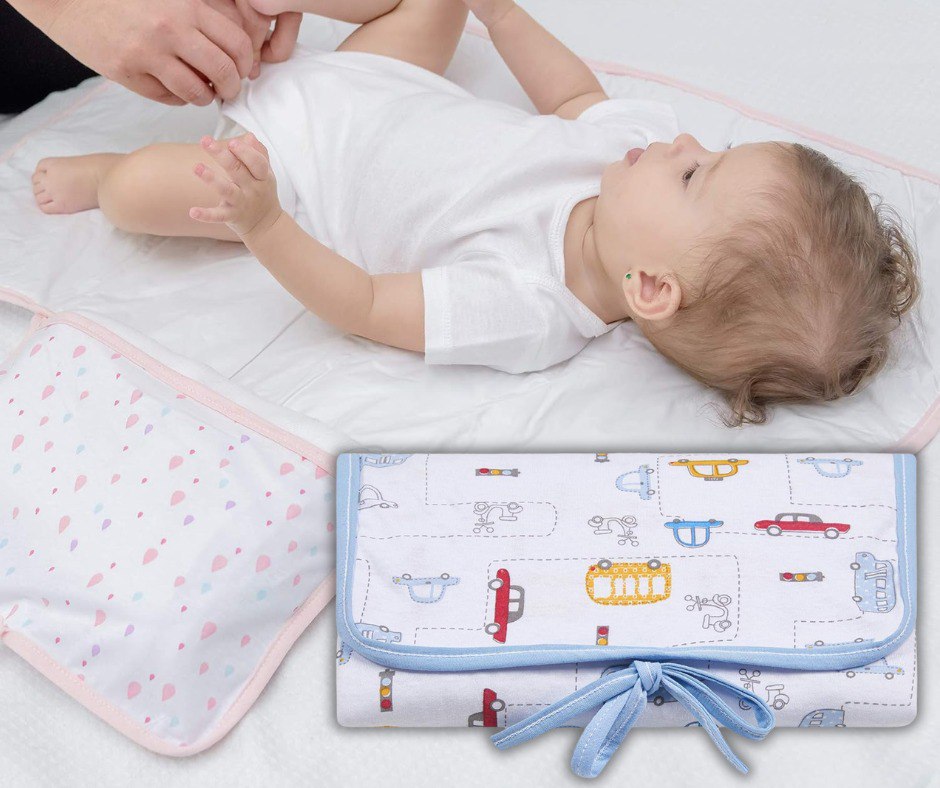 Papi Textil Trocador Porta Fraldas Papi Malhas Portátil Estampado Para Bebê 66Cm X 40Cm