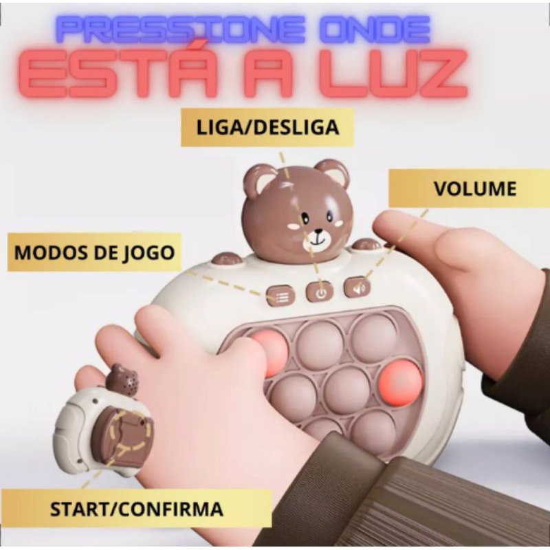 Pop It Eletrônico Mini Gamer Educativo Com Som Cor Anti Stress