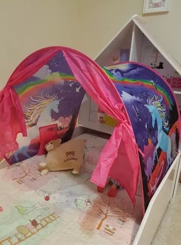 Tenda De Cama Mágica Dobrável Unicornio