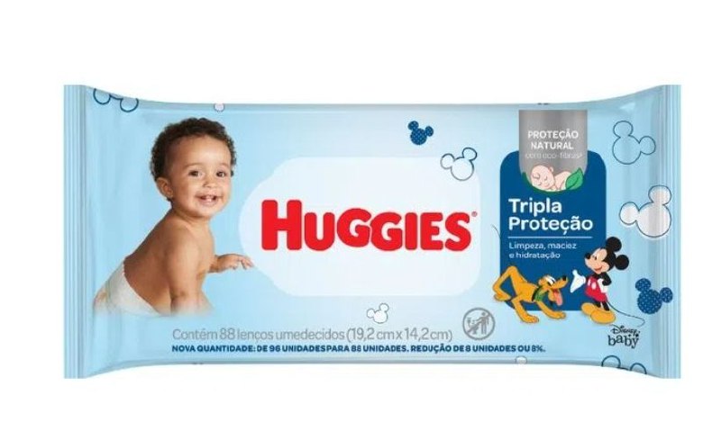 TOALHA UMEDECIDAS HUGGIES COM 88 TRIPLA PROTECAO