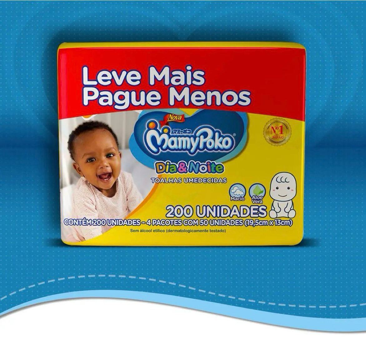 Toalhas Umedecidas MamyPoko Dia&Noite 200 unidades