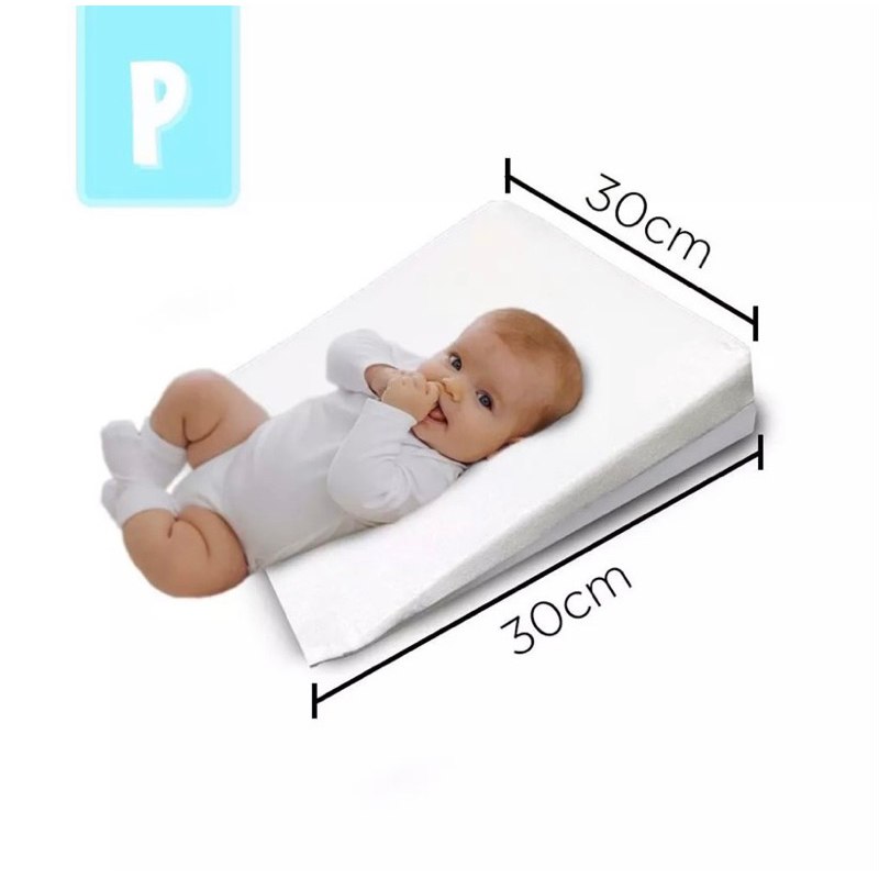 Travesseiro P Rampa Anti Refluxo Para Carrinho, Mini Berço ou Moises Antialérgico Com Refil (espuma) e Capa Lavável
