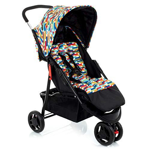 Voyage Carrinho Delta Colore, Cinto 5 Pontos, Cesto Porta Objetos, Capota Retrátil com Bolso (Até 15kgs), Multicolorido