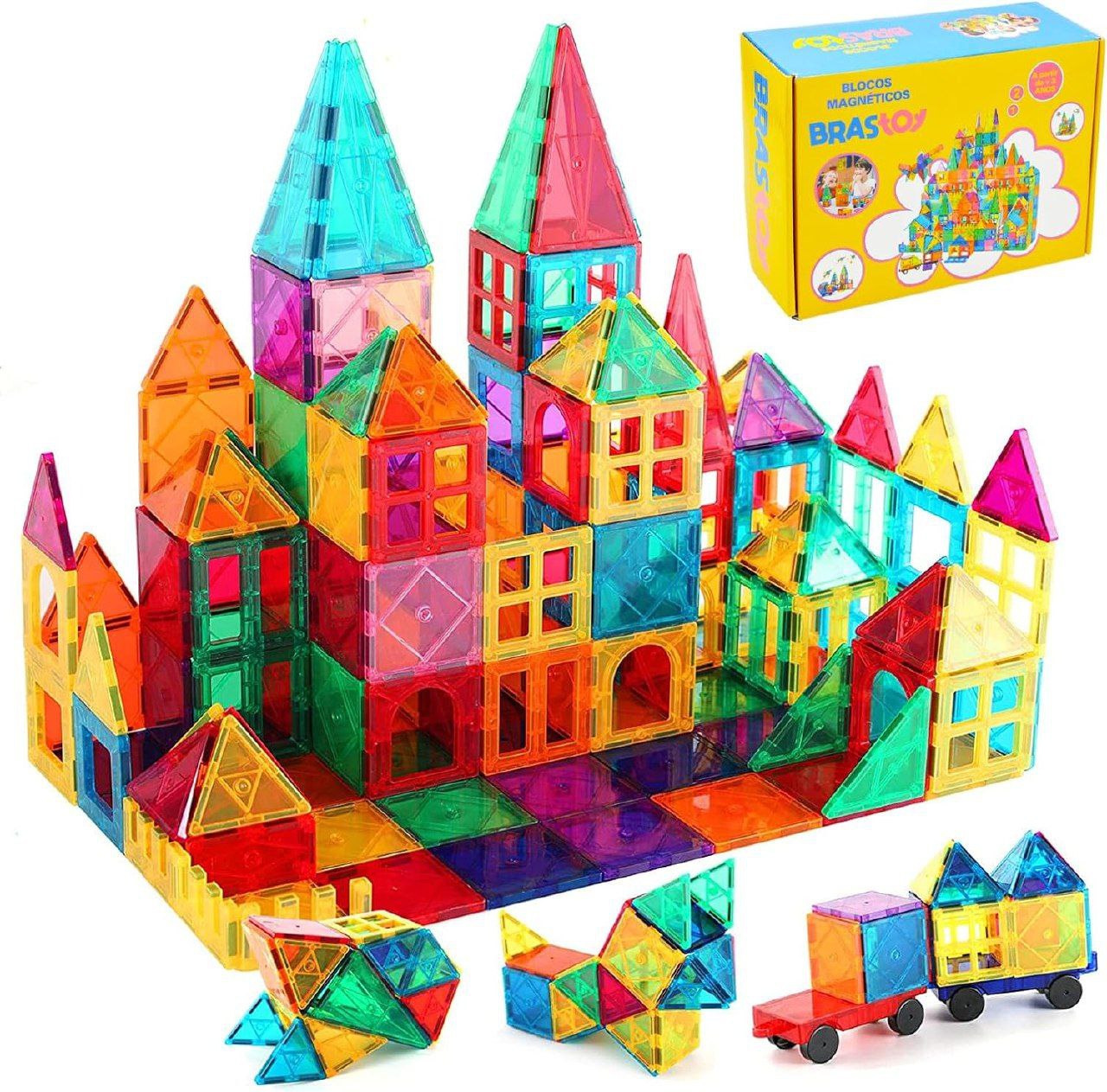 Brastoy Blocos de Montar Magnéticos Construção Brinquedo Infantil (65 Peças)