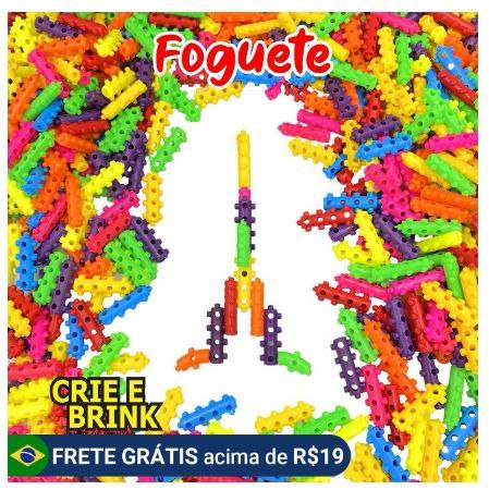 Brinquedo de Montar Pinos Encantados Coloridos Blocos de Montar 200 peças
