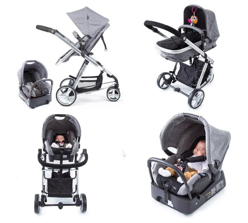 Carrinho Travel System Mobi NV Mobi + Bebê Conforto Safety1st Grey Denim Silver