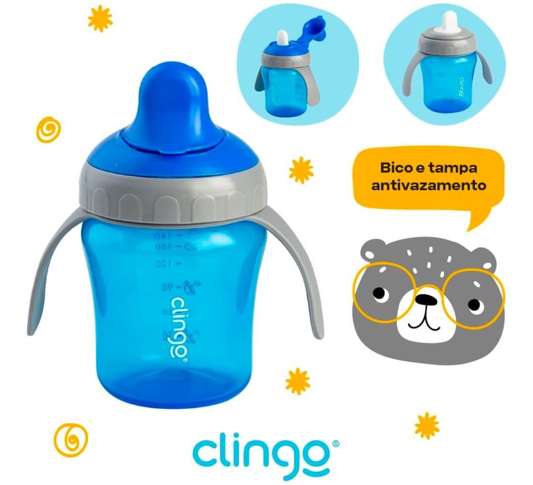 Clingo Copo Treinamento Com Tampa 200ml