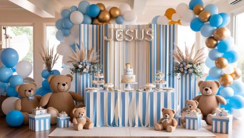 Decoração Chá de bebê Evangelico masculino