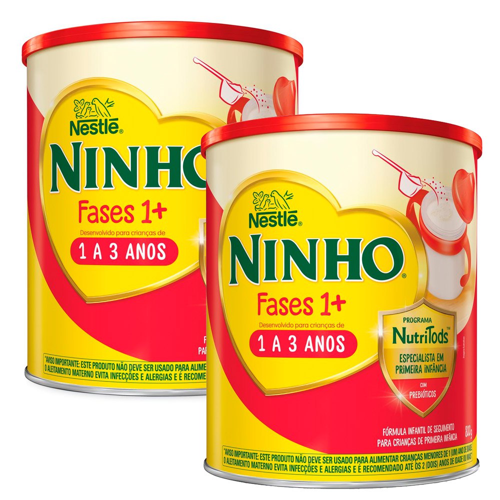 Fórmula Infantil de Seguimento Ninho Fases 1+, Nestlé, Embalagem Econômica - 1.6Kg(2×800g) por R$71.99