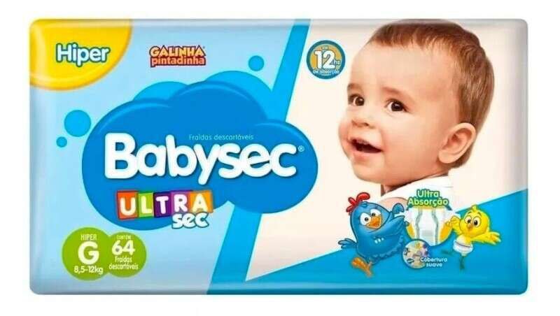 Fralda Babysec Galinha Pintadinha G com 64