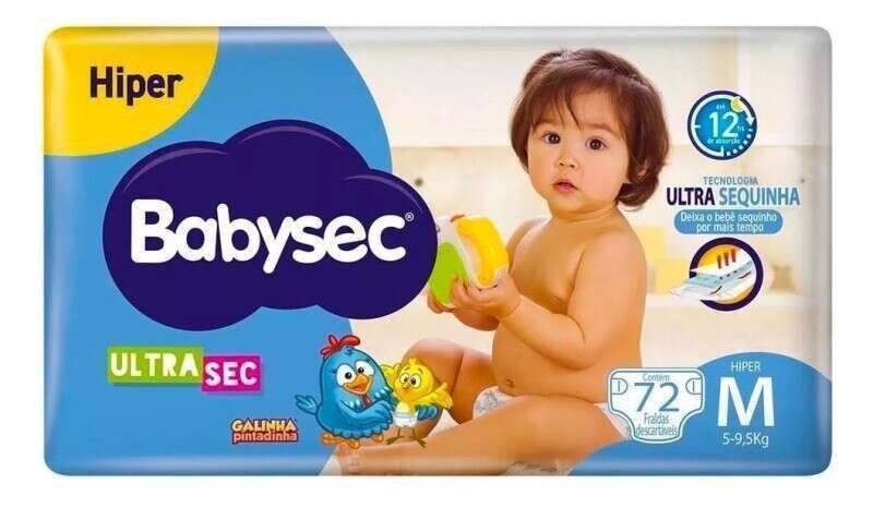 Fralda Babysec Galinha Pintadinha M com 72