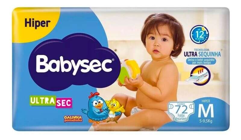 Fralda Babysec Galinha Pintadinha M com 72