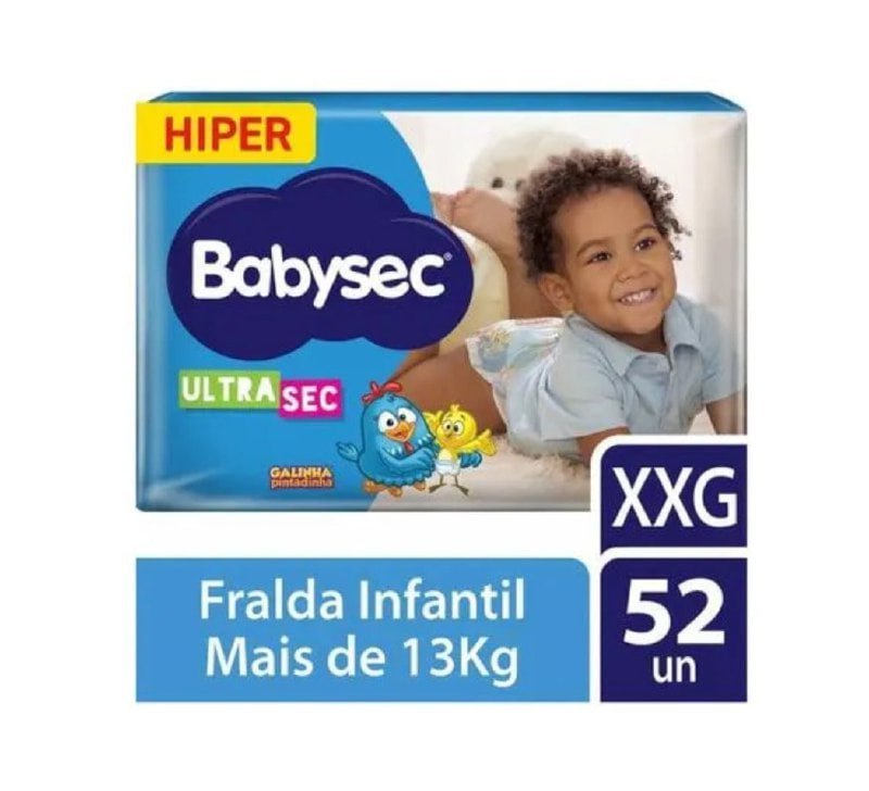 Fralda Babysec Ultrasec Galinha Pintadinha XXG 52 Unidades