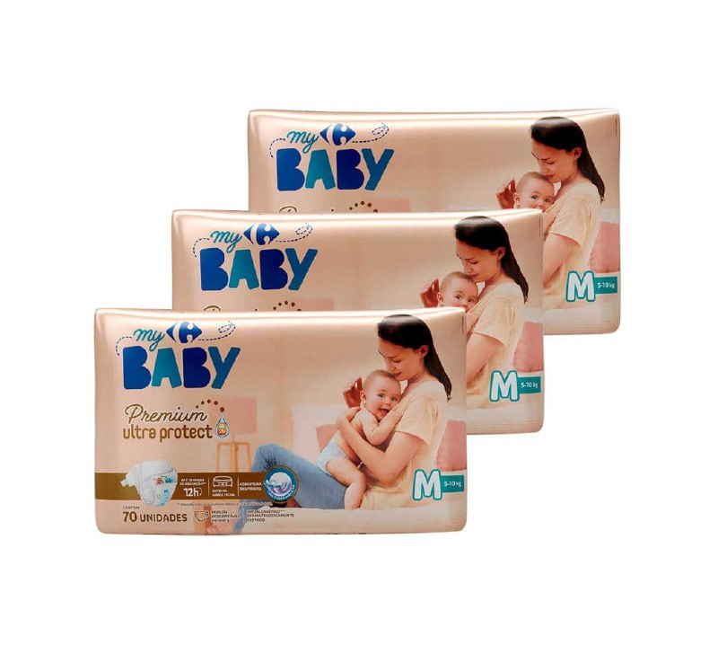 Fralda Carrefour My Baby M 210 Unidades