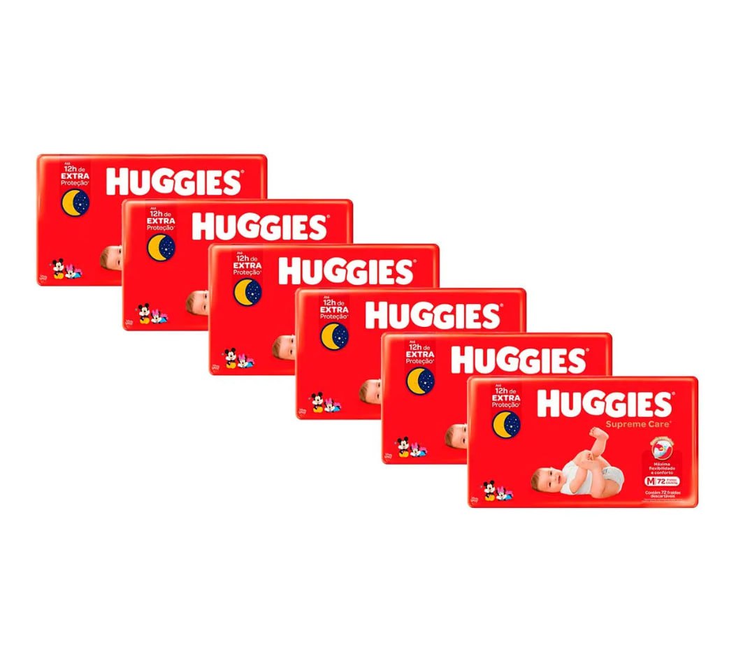 Fralda Huggies Supreme Care M 432 Unidades